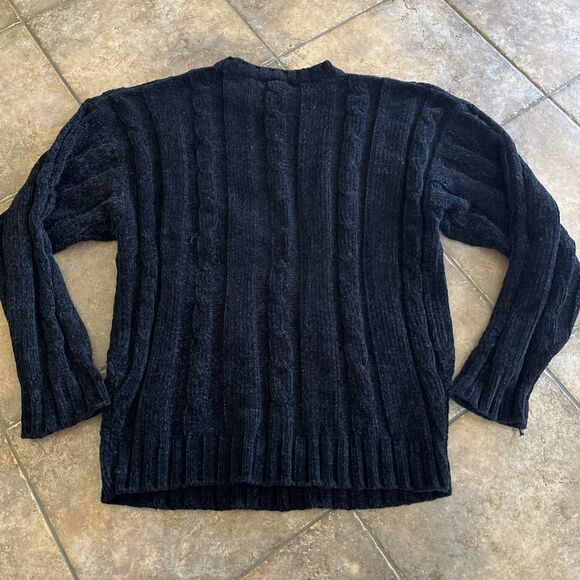 VTG 90s Chereskin Sweater Cable Knit  Style Size XL Black Long Sleeved - Picture 7 of 8